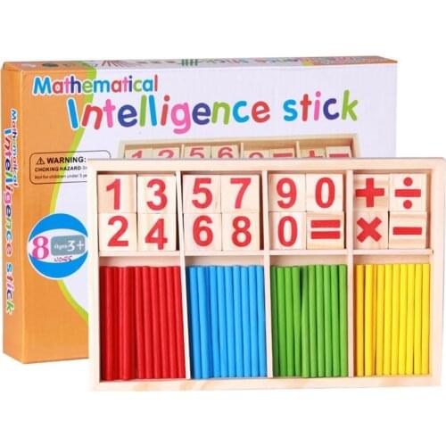 Hot Selling Wooden Counting Sticks Toys Mathematical Baby Gift Wooden Box Baby Education Toys