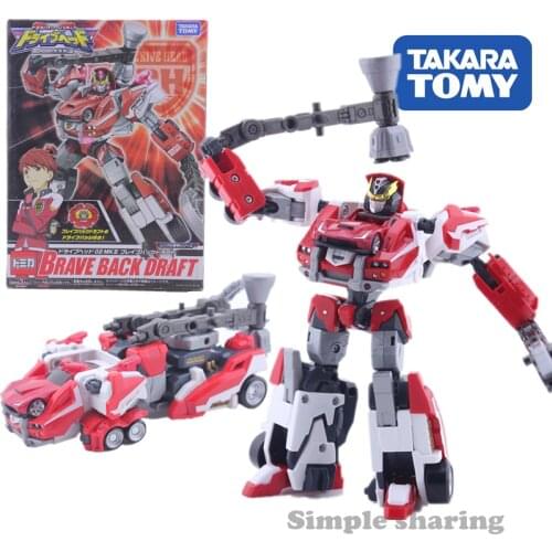 TAKARA TOMY Tomica Hyper Rescue Model Kit Drive Head 02 MKII Brave Back Draft Diecast Deformable Robot Toy Funny Magic Kids