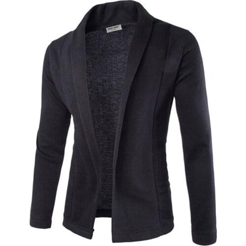 Mens Solid Blazer Cardigan Fashion Cotton Long Sleeve Casual Slim Fit Sweater Jacket Knit Coat For Autumn And Winter To Wear