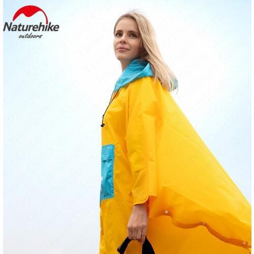 Naturehike Fashion Windproof Raincoat Camping Hiking Poncho Ultralight Portable Coat With Backpack Unisex Outdoor Rain Cover