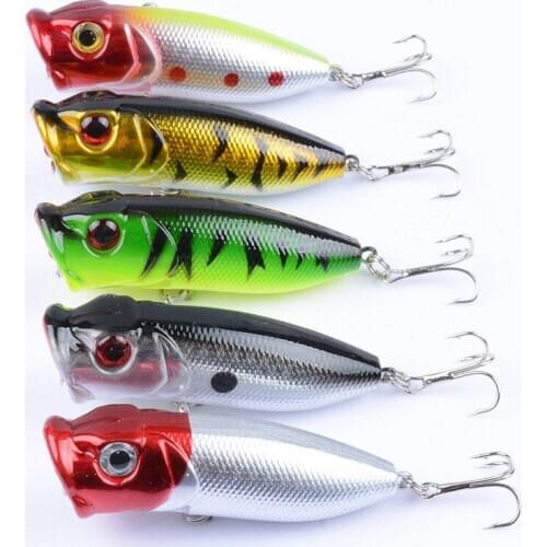 East Rain Painted Topwater Bait 6.5cm 11.8g 3pcs Freshwater Saltwater Fishing Lure Popper Artificial Hard Bait Free Shipping