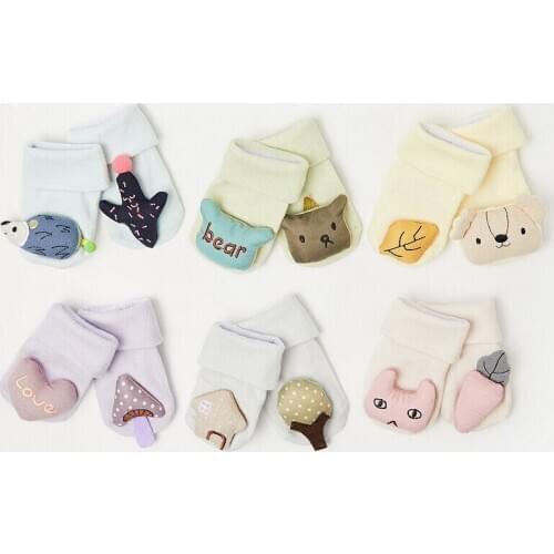 MAYA STEPAN 1 Pair Cotton Baby Girls Boys 3D Cartoon Animals Anti Slip Floor Kids Toddlers Autumn Spring Newborn Gift Socks