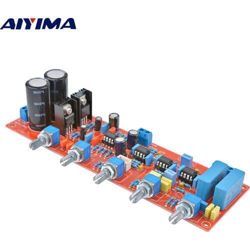 AIYIMA NE5532 Subwoofer Preamplifier Board HiFi 2.1 Tone Preamp Volume Control Adjustment Low Pass Filter Board Dual AC12V