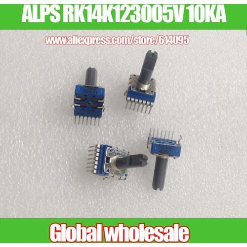 4pcs ALPS RK14K123005V 10KA Volume Potentiometer / Audio Amplifier Volume Adjustment Potentiometer 103AC A10K 25MM with midpoint
