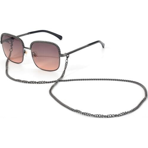 Vintage Square Sunglasses Women with Chain UV400 Protection Polarized Sunglasses Oculos De Sol Feminino with Box