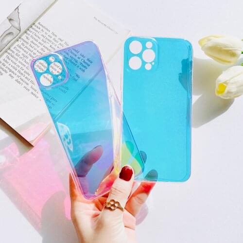 Laser Transparent Jelly Phones Case For Samsung Galaxy A51 A71 A42 A32 5G A12 A02S S10 S20 S21 Plus Note 20 Clear Acrylic Cover