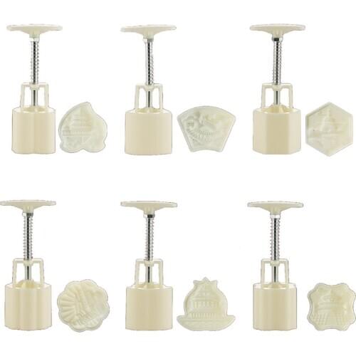 Building Mooncake Mold 80g Cookie Cutter with Stamp Chocolate Moon Cake Mould