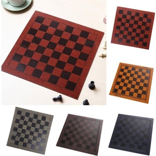 Embossed Design Leather International Chess Board Games Mat Checkers Universal Chessboard Birthday Gift