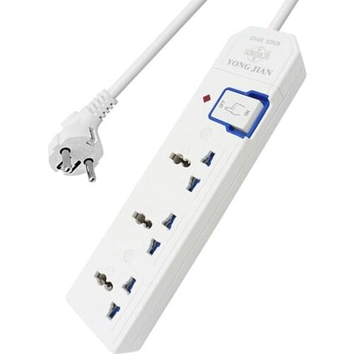 Extension Cable Socket 3 Way Multi Plug Universal Adapter Socket with Switch 10A 2000W Power Board EU UK US AU Israle Plug