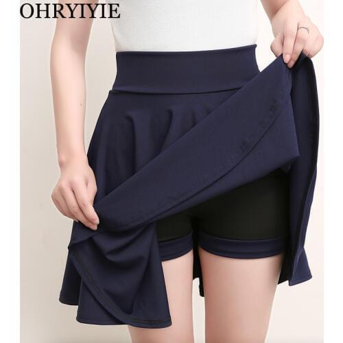 OHRYIYIE Plus Size 4XL Shorts Skirts Women High Waist Tutu Skirts A-line Sun School Pleated Skirt Female Back To School Clothes