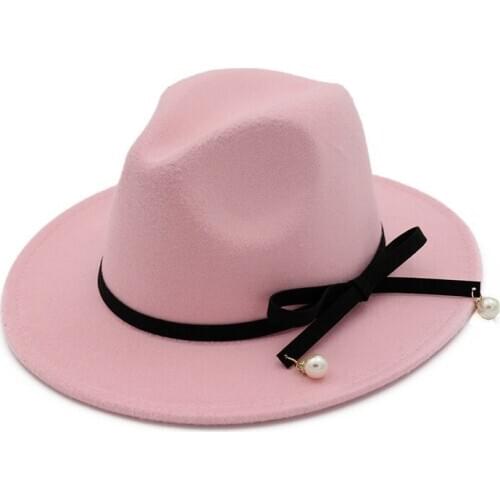 Winter European American Round Caps Bowler Hats Feminino Black belt Imitation Woolen Women Men Ladies Fedoras Top Jazz Hat HF108