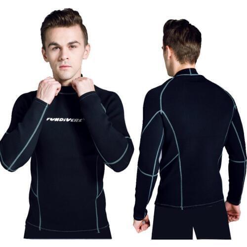 3MM wetsuit jacket men long sleeve neoprene front zipper surf Winter Swim Warm Surf Upstream