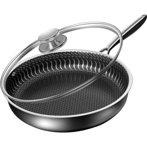 316 stainless steel frying pan No lampblack non-stick cookware Uncoated General use of gas for electromagnetic furnace cookware