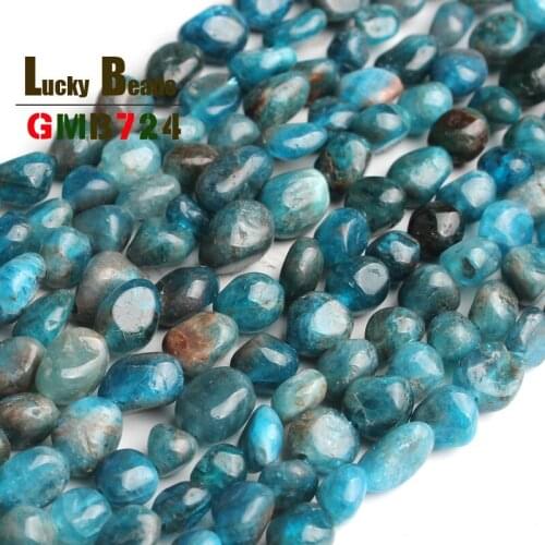 6-8mm Natural Irregular Blue Apatite Stone Beads For Jewelry Making 15inches Natural Beads DIY Bracelet