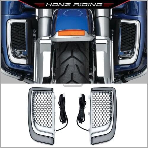 For Harley Touring FLHTCU FLHTCUL FLHTK 2014-2020 LED Turn Signal Light Fairing Lower Grills