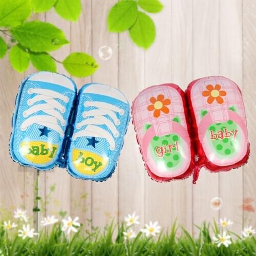 80*47cm Cartoon Shoes Shape Foil Balloon Digit Helium Ballons Hundred Days Baby Shower Boy Girl First Birthday Party Decor