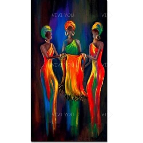 Colorful Beautiful Dancing Secret Women Oil Painting Canvas Handmade Painting Home Decor Oil Painting Artwork