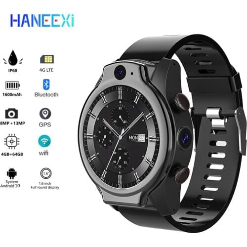 Best selling IP68 swimming 5ATM Smartwatch 4GB 64GB Smart Watch Phone Android 10 4G LTE Global GPS dual Camera 13MP men watch