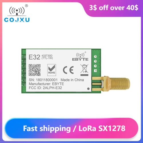 LoRa SX1278 SX1276 TXCO 433MHz 1W Module E32-433T30D-V2.0 lora Transmitter UART 433t30d Long Range 8km Wireless rf Transceiver