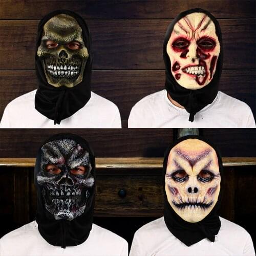 Zombie Mask Horror Skull Headgear Halloween Terror Party Costume Props Cosplay Scary Witch Dress Up With Hood