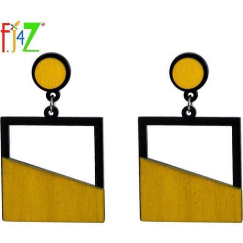 F.J4Z Fashion Personality Geometric Square Dangle Earrings For Women Party Hot Unusual Style High Quality T-SHOW Jewelry