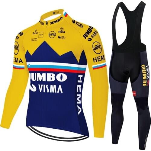 2021 Jumbo Visma Cycling Jersey men Long sleeve completo ciclismo MTB bicycle clothing summer spring abbigliamento ciclismo