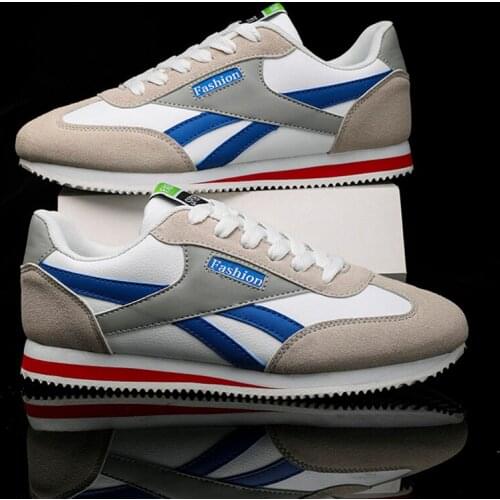 Mens leather sneakers Breathable men casual sports shoes Outdoor walking shoes men flat shoes Wear-resistant jogging shoes