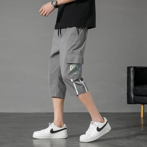 Casual Shorts Men 2021 Summer Hip Hop Mens Drawsting Calf-Length Pants Sweatpants Jogger Sport Trousers Streetwear Quick Drying
