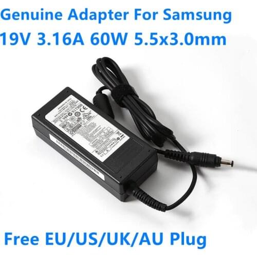Genuine ADP-60ZH D CPA09-004A 19V 3.16A 60W 5.5x3.0mm AC Adapter For Samsung R440 R423 RV411 RF411 Laptop Power Supply Charger