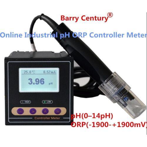 PH-110 Online Industrial pH ORP Controller Tester Meter Monitor pH(0-14 pH) ORP(-1900-+1900 mV)