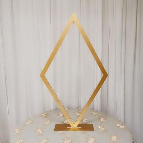 Nordic hot flower stand road guide wedding golden wrought iron ornaments geometric diamond candle holder