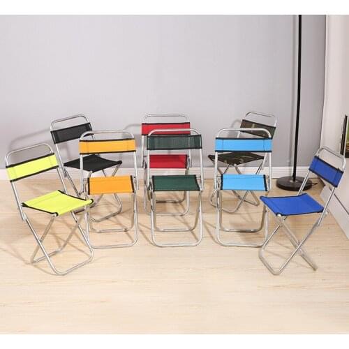 Outdoor Portable Picnic Stool Camping Small Folding Chair Iron Tube Barbecue Stool Mountaineering Sketching Fishing Mini Stool