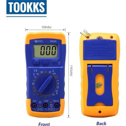BST-B830L Professional Digital Multimeter LCD Display Multimeter handhold Tester DC AC Voltage Current Resistance Testing