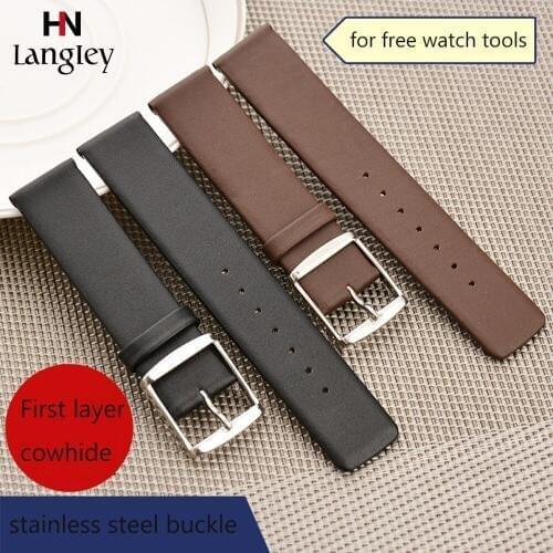 Genuine Leather Watchband For CK Watch Women Men Wristwatch Strap 16mm,18 20mm,22mm,24mm Ultra Thin Wristbands Watch Accessories