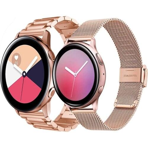 20MM Stainless Steel Strap For Samsung Galaxy Watch Active/Active 2 40MM 44MM Smart Metal Band For Galaxy Watch 3 41/42MM Correa