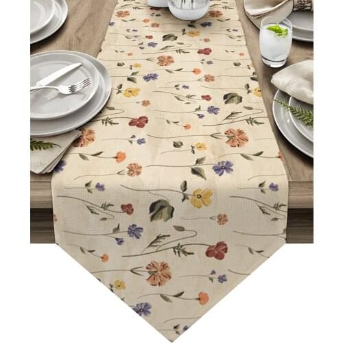 Retro Floral Tile Pattern Table Runners Home Dining Coffee Table Decor Table Cloth Wedding Decoration Table Cover