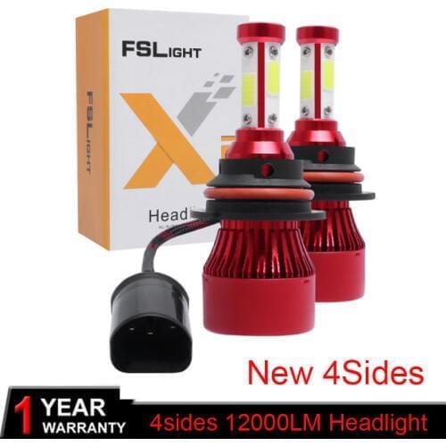 New 4Sides LED Car Headlight Motorcycle Blub H7 H4 H11 H1 H13 H27 9005/HB3 9006/HB4 9007 Hi-Lo Beam 12000LM Auto Headlamp LEDs