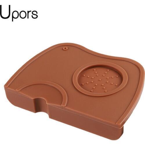 UPORS Espresso Coffee Silicon Mat Rubber Corner Mat Slip Resistant Tamper Pad Tool Holder Barista Coffee Tamping Mat