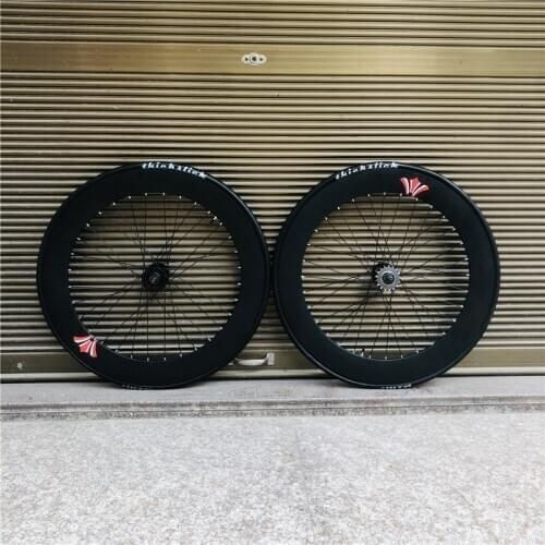 700 C Track Fixie Bike Wheel Rim 70mm Front Rear 32H Hub Single Speed Bicycle Wheelset Fixed Gear With Tires Cycling Alloy Black