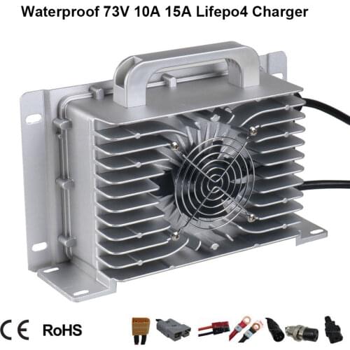 Waterproof 60V 12A LiFePO4 Lead Acid Lithium Charger 60 Volt 10A 67.2V 73V Full Seal Charger For Golf Cart Tour Electric Car