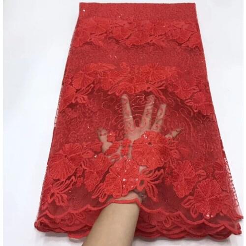 High Quality 2021 Tulle Sequins African Lace Fabric Embroidered French Net Nigerian Lace Fabric For Wedding J35121