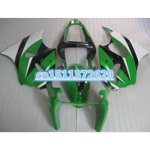 Green white black for KAWASAKI ZX6R 00 01 02 ZX 6R 00-02 ZX-6R 2000 2001 2002 2000-2002 ABS fairing kit-Dor D injection
