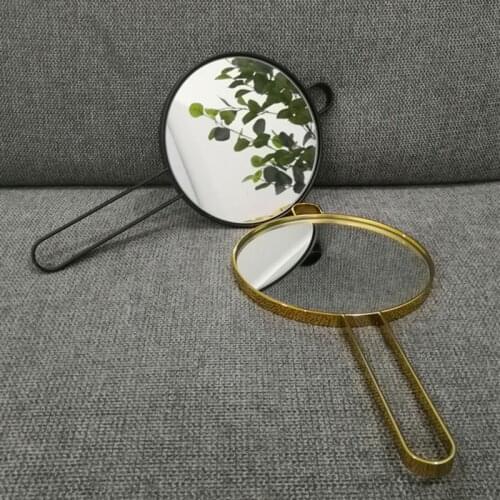 Mirrors Portable Wall Hanging HD Handheld Makeup Mirror European Decoration Male Metal Simple Girl Lovely зеркало косметическое