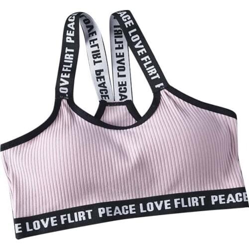 Women Sport Underwear Bra 2021 Hto Stylish And Simple Cotton Sports Beauty Back Underwire Bra For Female Daily Sport Running