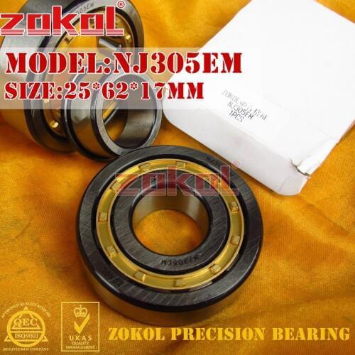 ZOKOL NJ305 E M bearing NJ305EM 42305EH Cylindrical roller bearing 25*62*17mm