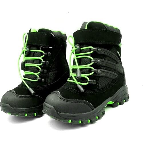 Super quality 1pair natural Wool Snow Boots Leather Ski children Kid Boy Winter warm shoes