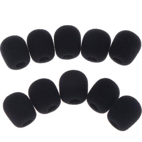 10pcs 25*8mm Telephone Headset Mic Cover Microphone Windscreen Windshied Headset Foam Headset Replacement Foam Microphone Cover