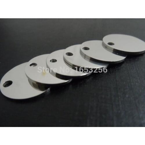 In bulk 10pcs More Size Charming Style Both Polished Hole Round Medals Charms pendant stainless steel DIY Jewelry