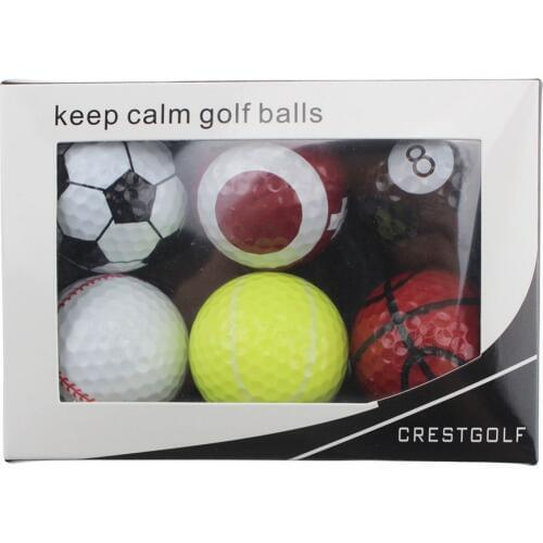 6pcs/Pack Novelty Sports Practice Golf Balls Ballen Two Layer Golf Pelotas Assorted Golf Ball Driving Range Ball With Boxes