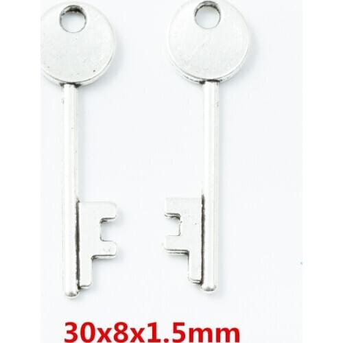 85 pieces of retro metal zinc alloy key pendant for DIY handmade jewelry necklace making 6774